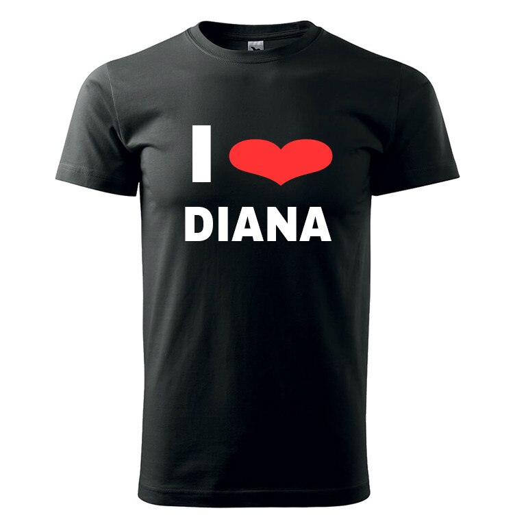 Tricou personalizat, Adler, imprimeu Diana, bumbac, negru, L EU