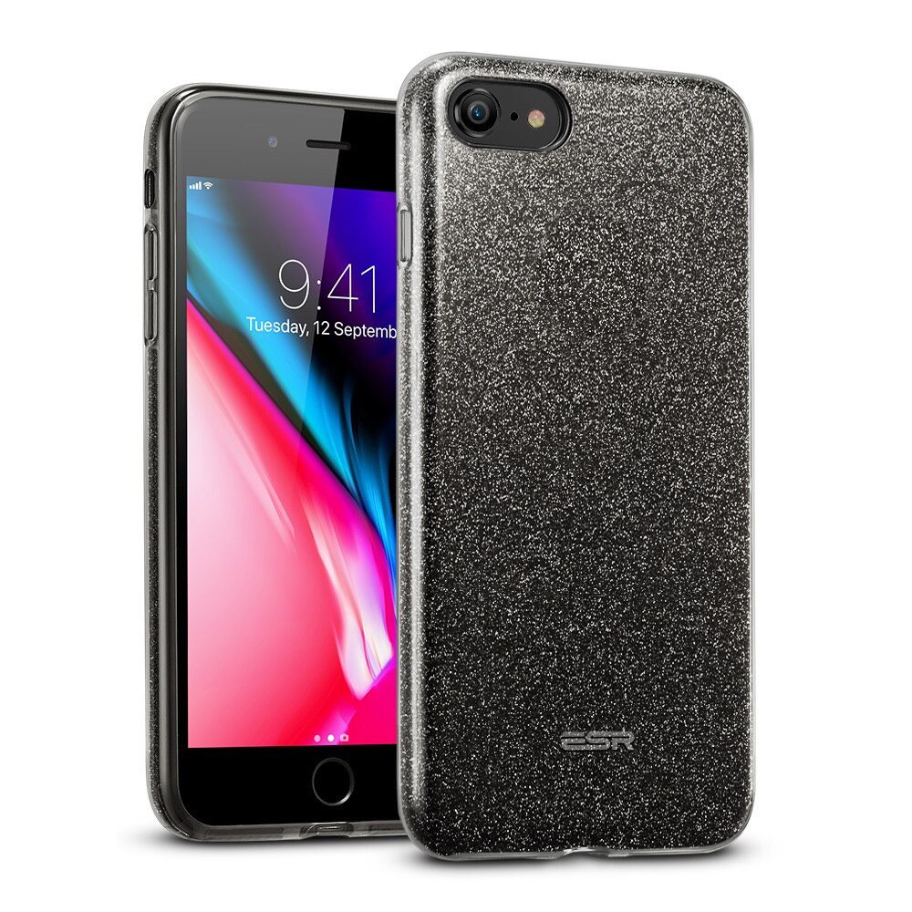 Carcasa ESR Makeup Glitter iPhone 8 / 7, Black