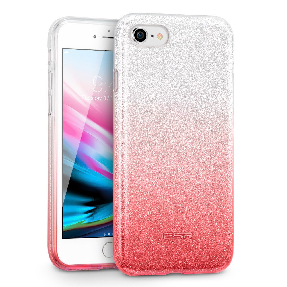 Carcasa ESR Makeup Glitter iPhone 8 / 7, Ombre Pink