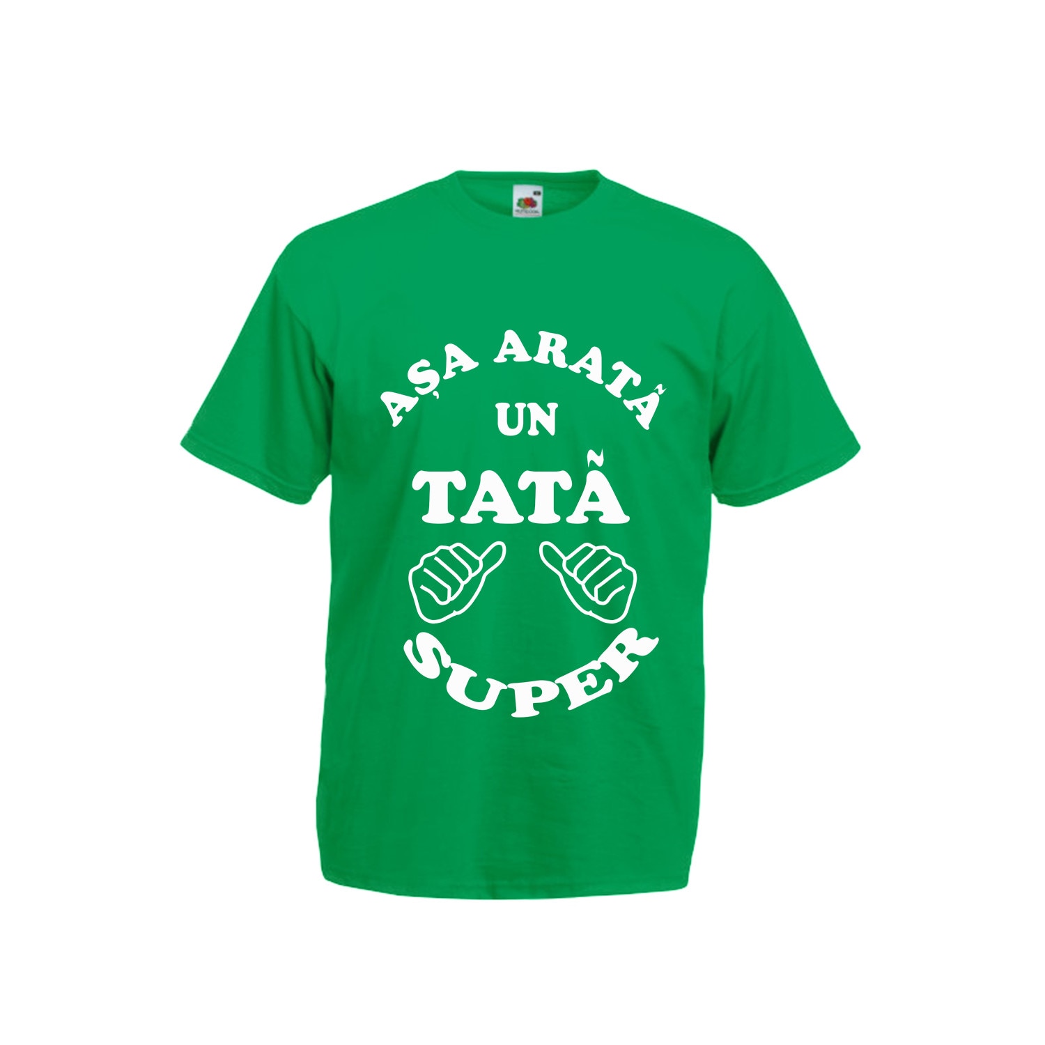 Tricou personalizat verde Fruit of the loom Asa arata un tata super L