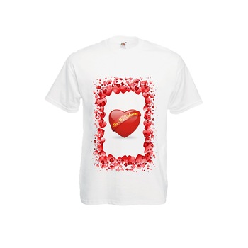 Tricou personalizat alb Fruit of the loom Valentine Day 2XL Tricou personalizat alb Fruit of the loom Valentine Day 2XL