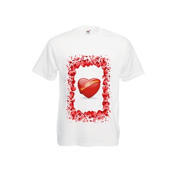 Tricou personalizat Fruit of the loom alb Valentine Day S