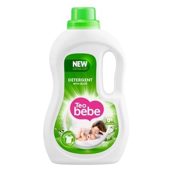 Detergent automat Teo Bebe Cotton Soft Aloe, 1.1 L, 20 spalari Detergent automat Teo Bebe Cotton Soft Aloe, 1.1 L, 20 spalari