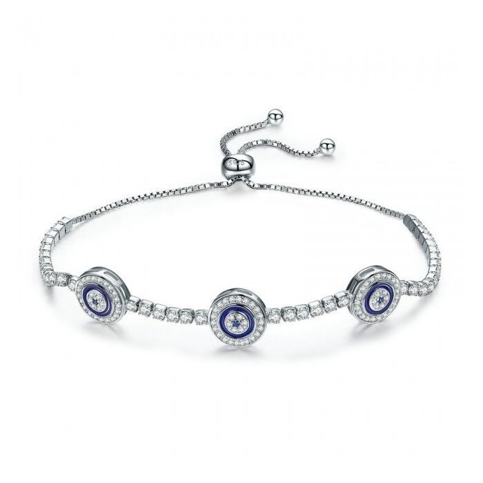 Bratara din argint Trio Blue Eye Tennis