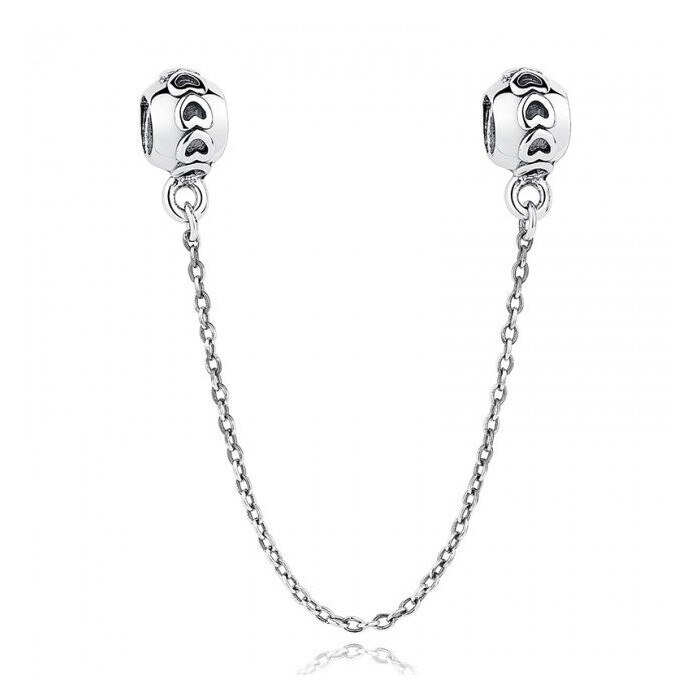 Talisman din argint cu Inimi si Lantisor pentru Siguranta