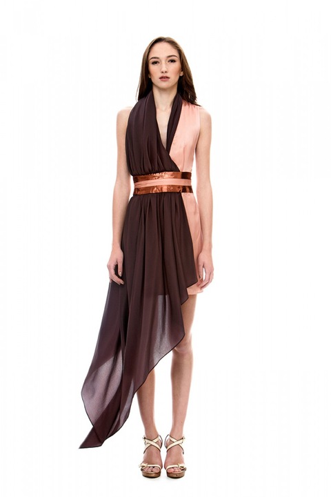 Annaeva, Aszimmetrikus selyem ruha, S