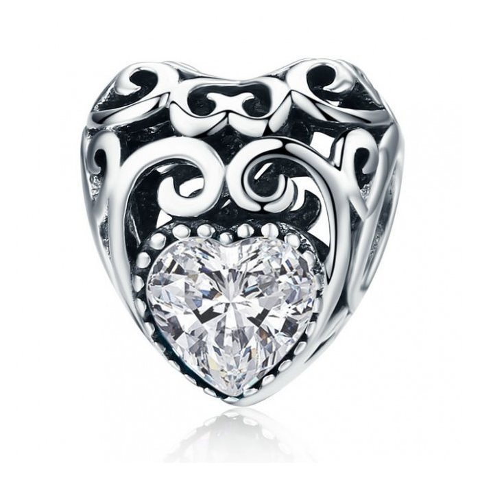 Talisman din argint Vintage Birthstone - Aprilie