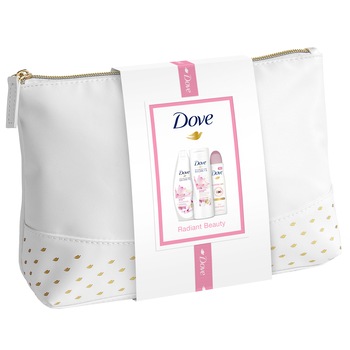 Set Dove Glowing Ritual: Gel de dus Dove Glowing Ritual 250 ml + lapte de corp Dove Glowing Ritual 250 ml + antiperspirant spray Dove Invisible Care 150 ml Set Dove Glowing Ritual: Gel de dus Dove Glowing Ritual 250 ml + lapte de corp Dove Glowing Ritual 250 ml + antiperspirant spray Dove Invisible Care 150 ml