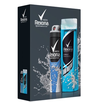 Set Rexona Cobalt Deo: deodorant, 150ml + gel de dus, 250ml Set Rexona Cobalt Deo: deodorant, 150ml + gel de dus, 250ml