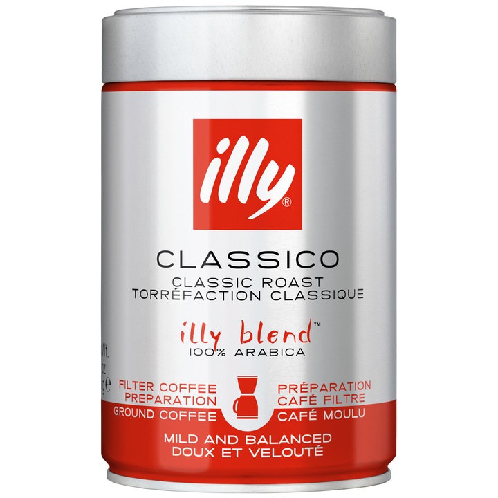 Cafea macinata illy Caffe Filtro, 250 gr