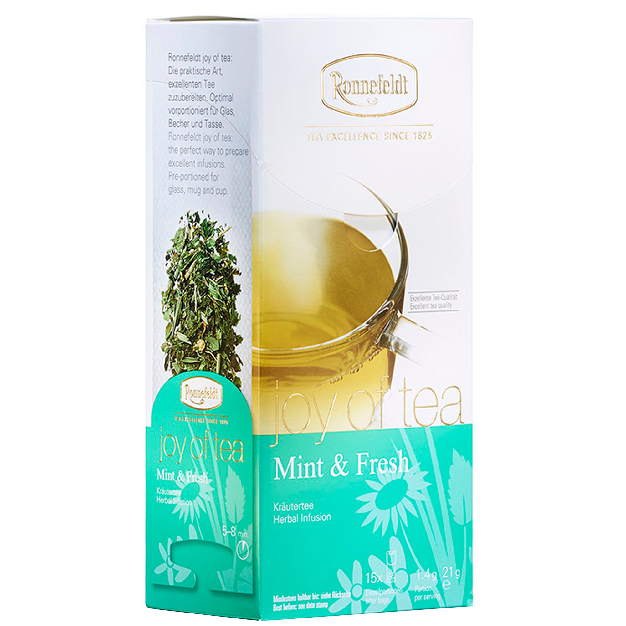 Ceai - Infuzie plante J.T. Ronnefeldt , Joy of Tea Mint & Fresh, 15 pliculete, 21 gr.