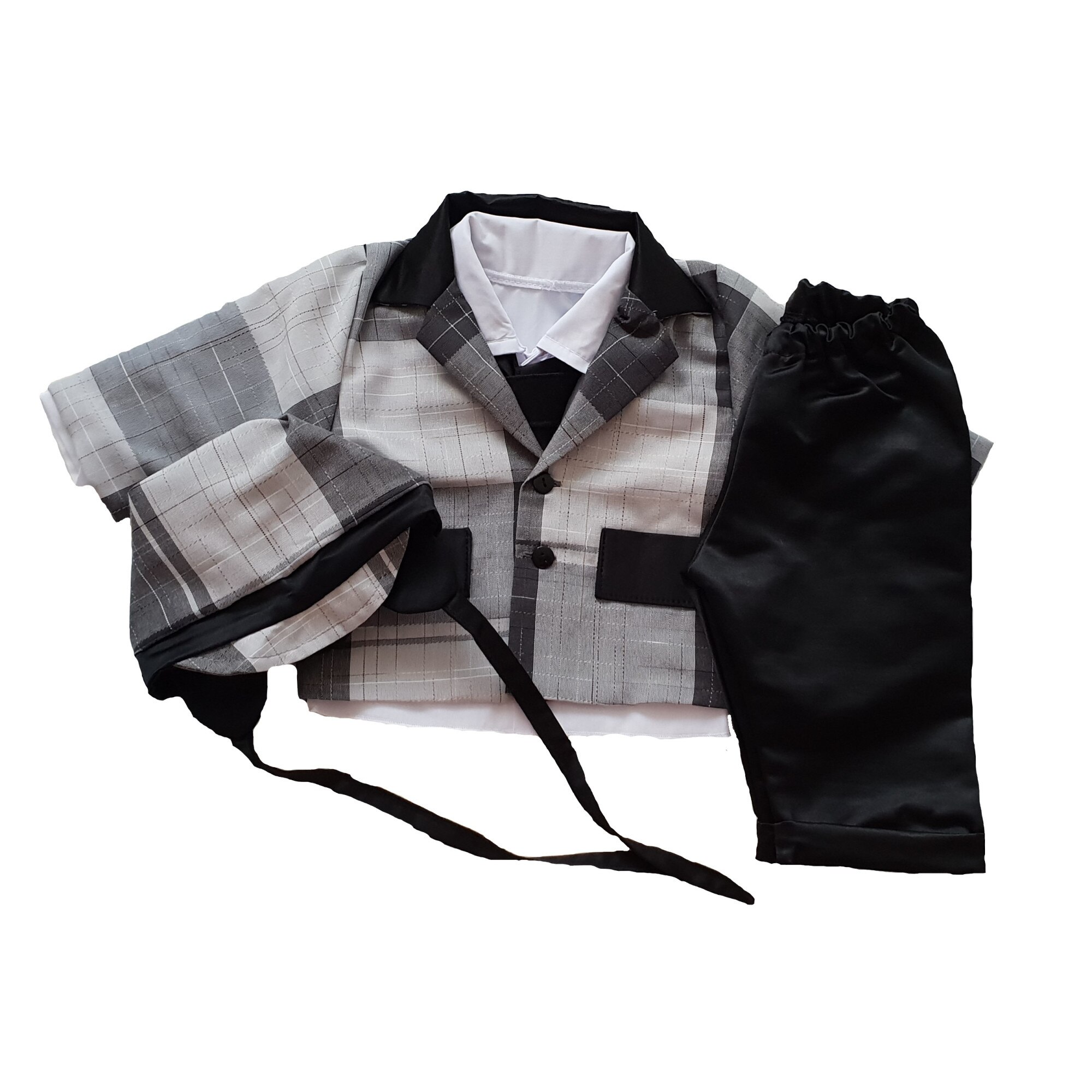 Costum de botez Handmade Minis Boutique, carouri, 0-3 luni