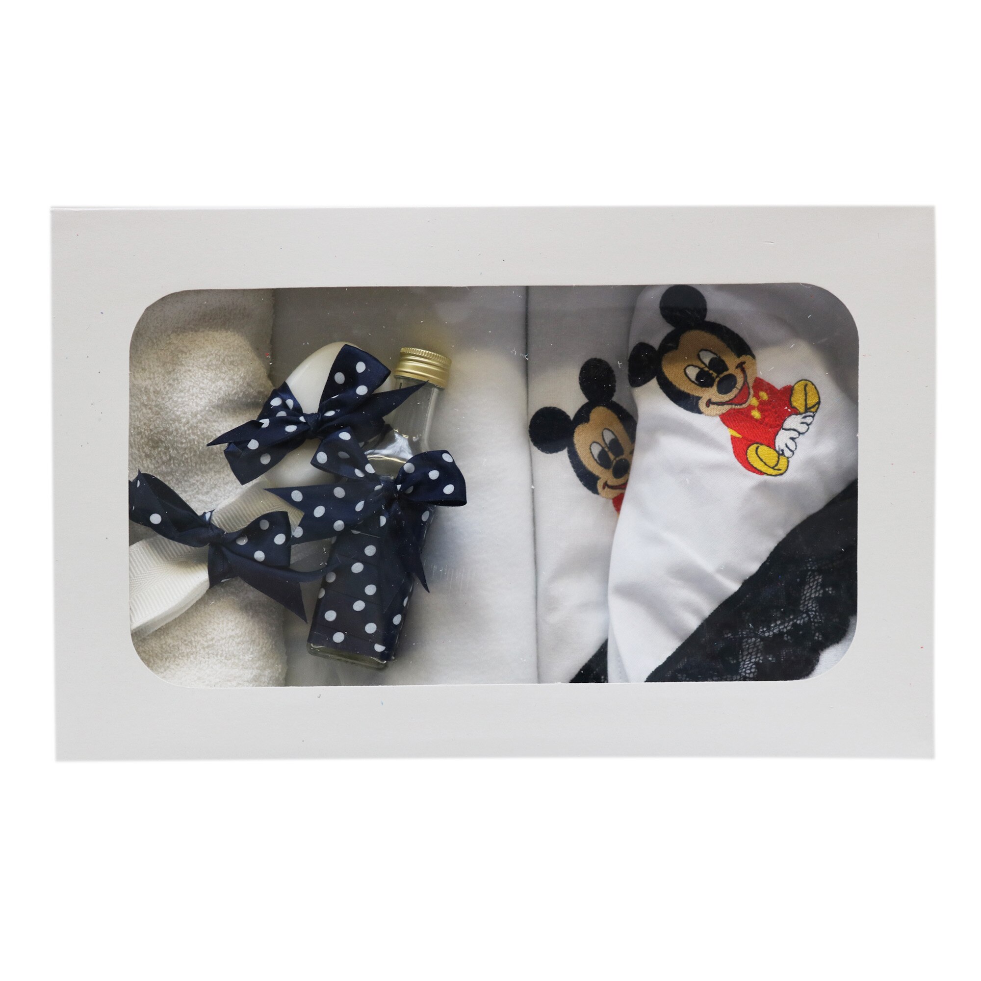 Trusou pentru botez 7 piese, alb-bleumarin, dae2163