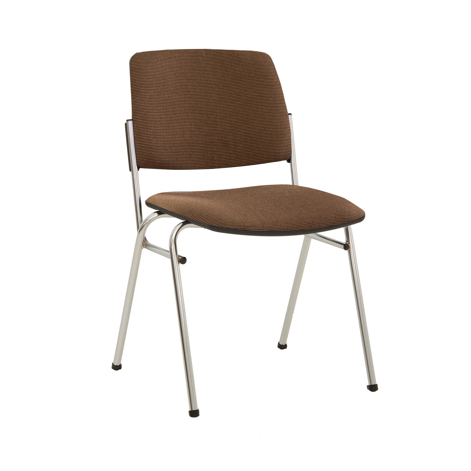 Scaun vizitator ISIT CHROME, Brun inchis stofa cagliari