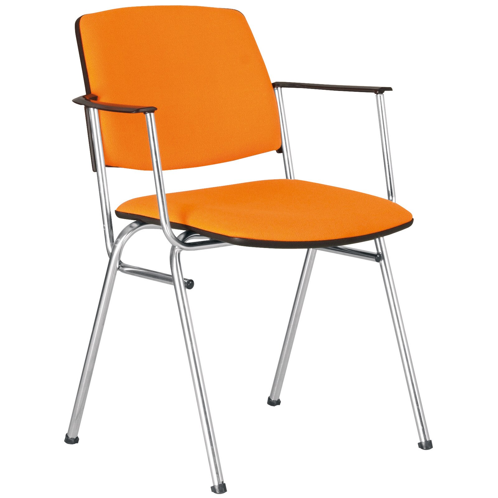 Scaun vizitator ISIT ARM CHROME, Portocaliu stofa zesta