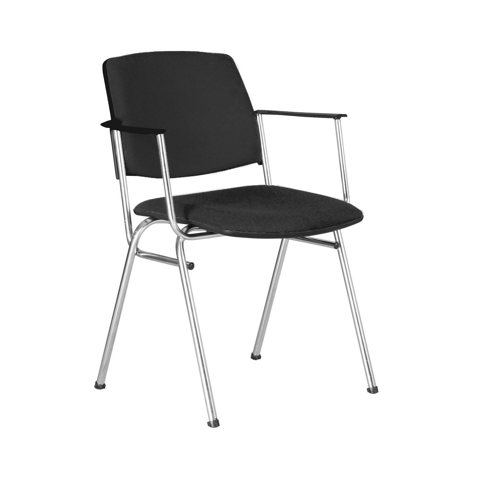 Scaun vizitator ISIT ARM CHROME, Negru stofa fiji