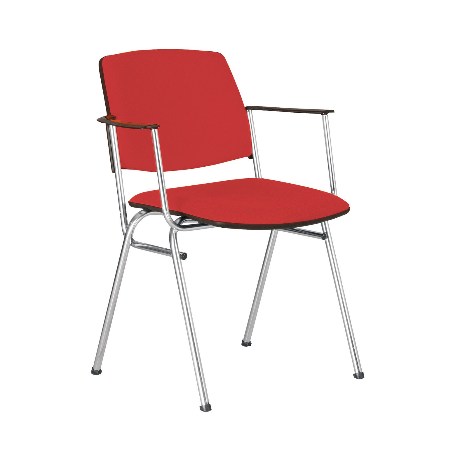 Scaun vizitator ISIT ARM CHROME, Rosu stofa zesta