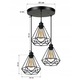 Lustra EGO-REN A, E27, Vintage, Negru, 220V, 3 Brate reglabile