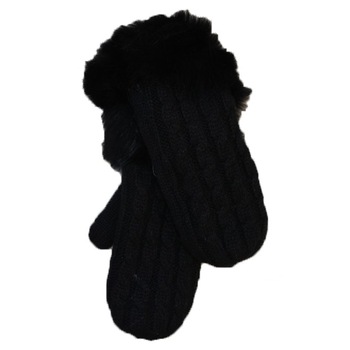 Manusi cu manseta din blana, D&J Exclusive,Negru Manusi cu manseta din blana, D&J Exclusive,Negru