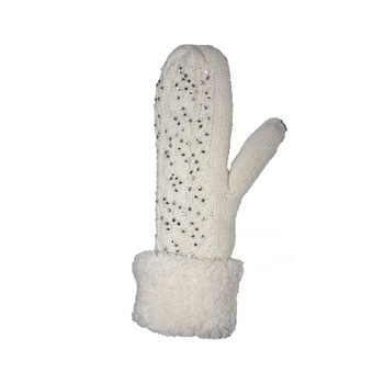 Manusi de iarna din material tricotat, D&J Exclusive,Alb Manusi de iarna din material tricotat, D&J Exclusive,Alb