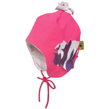 Caciula Piticot C153 cu aplicatie si ciucuri camuflaj, Ciclamen Caciula Piticot C153 cu aplicatie si ciucuri camuflaj, Ciclamen
