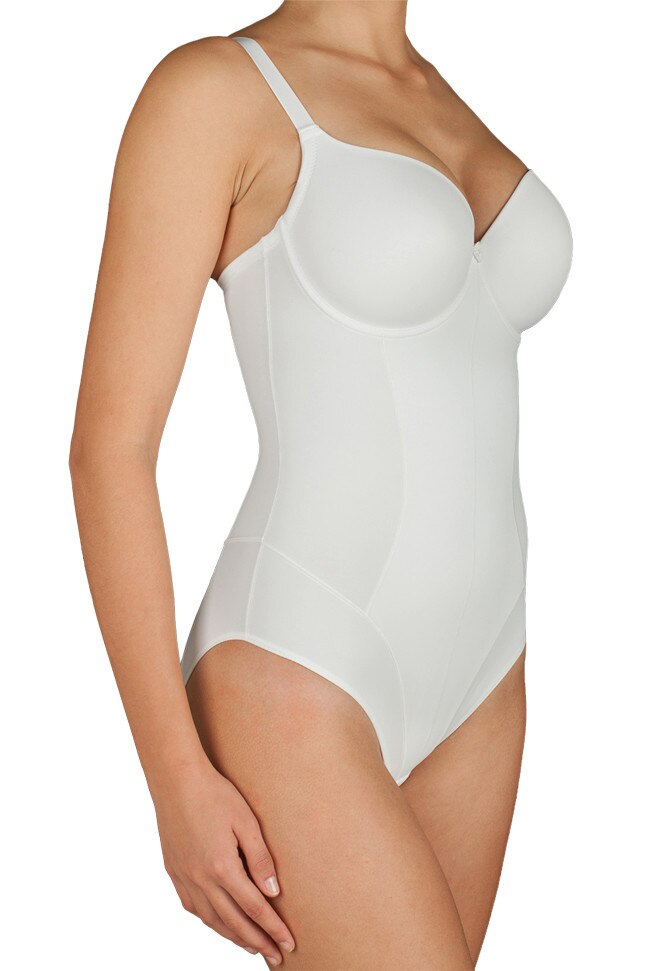 Body dama Arancha cupa alb, Alb