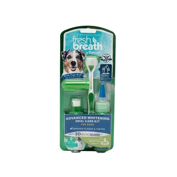 Kit igiena orala pentru caini Tropiclean Fresh Breath, cu efect de albire, 59ml Kit igiena orala pentru caini Tropiclean Fresh Breath, cu efect de albire, 59ml
