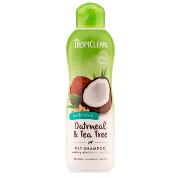 Sampon pentru caini Tropiclean Oatmeal & Tea Tree, 355ml Sampon pentru caini Tropiclean Oatmeal & Tea Tree, 355ml