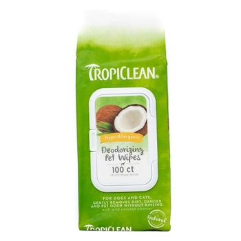 Servetele pentru caini si pisici Tropiclean Hipoalergenice, 100buc Servetele pentru caini si pisici Tropiclean Hipoalergenice, 100buc