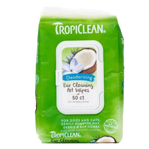Servetele pentru caini si pisici Tropiclean Ear Cleaning, 50buc