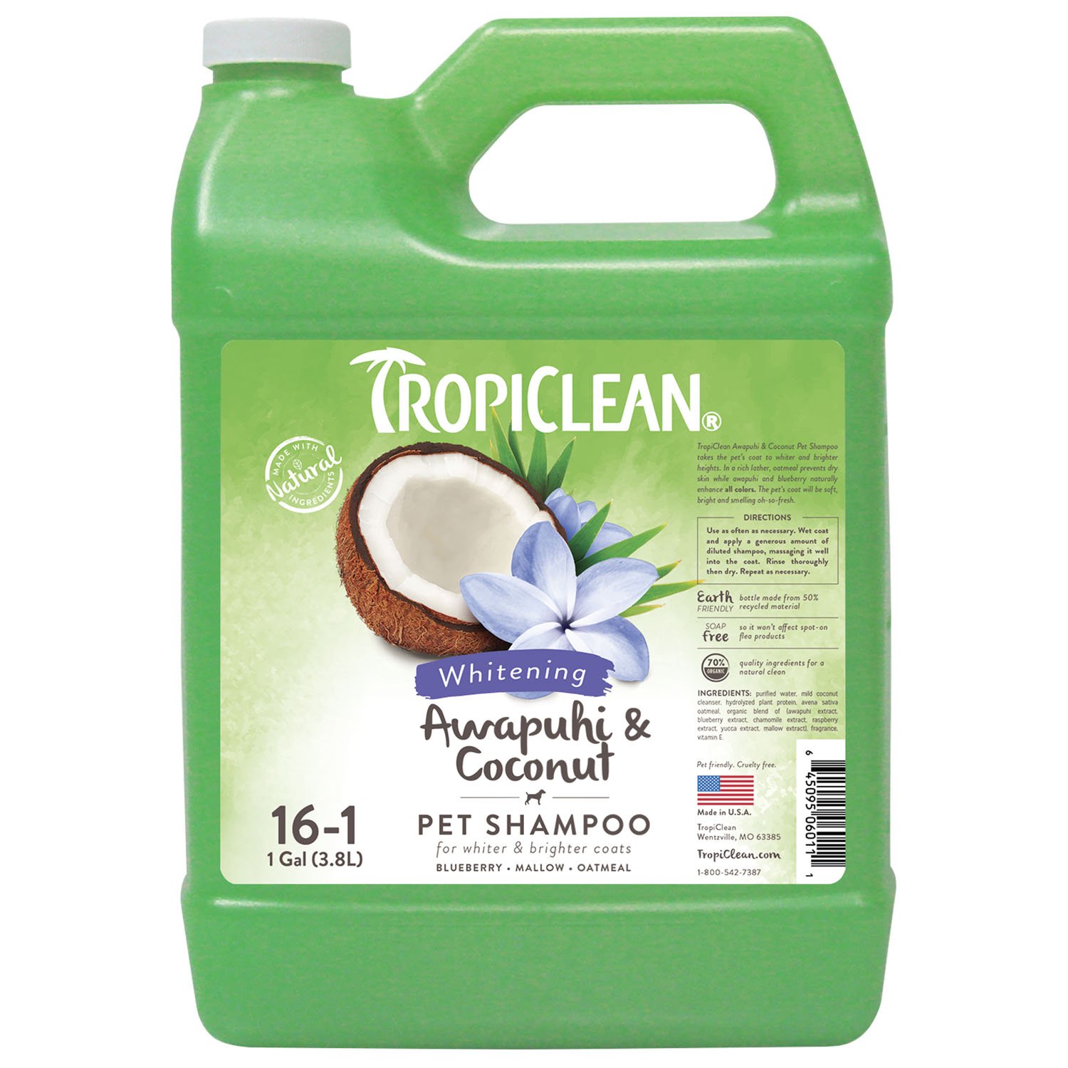 Sampon pentru caini si pisici Tropiclean Awapuhi & Coconut, 3.78 L