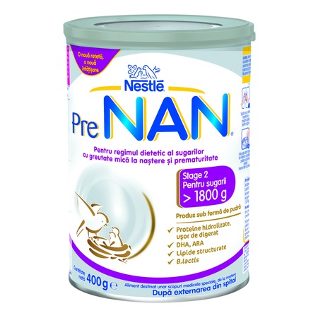 Храна за специални медицински цели Nestlé PreNAN Stage 2, метална кутия, 400 g