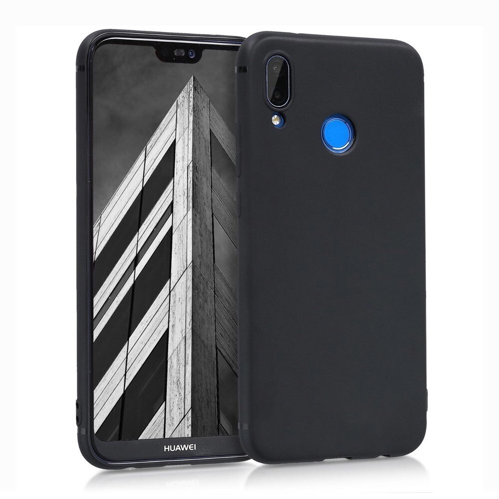 Husa telefon din silicon flexibil cu interior din material impotriva zgarieturilor , Gema Mixt pentruHuawei P20 Lite , negru