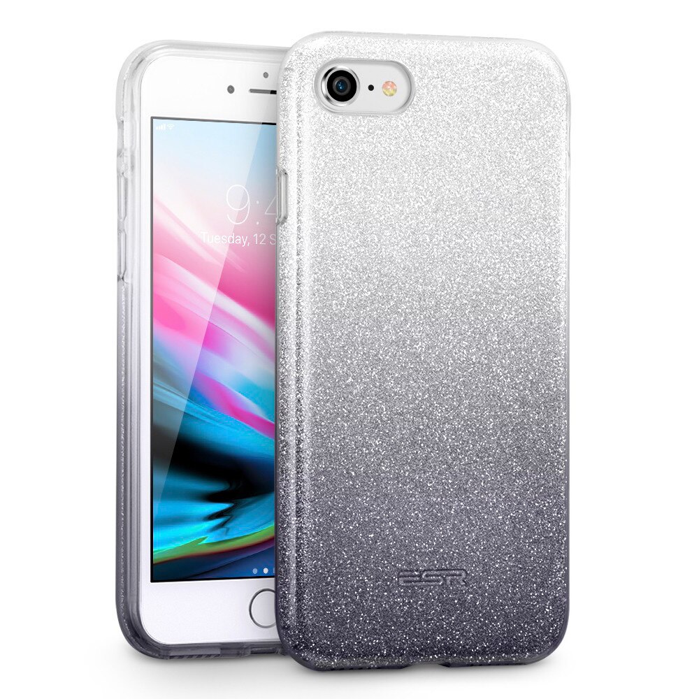 Carcasa ESR Makeup Glitter iPhone 8 / 7, Ombre Black