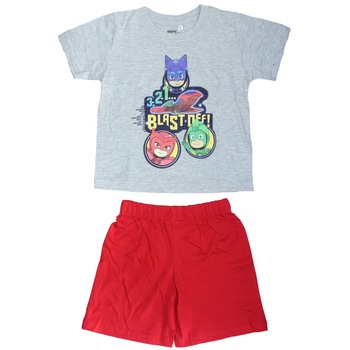 Pijama maneca scurta, Pjmasks, gri cu Pijama maneca scurta, Pjmasks, gri cu