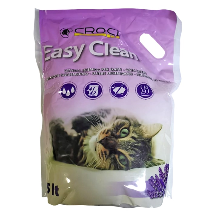 Asternut igienic pentru pisici Easy Clean, Silicat Lavanda, 7.5 L