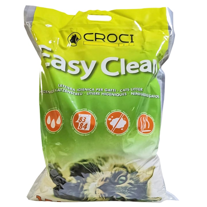 Asternut igienic pentru pisici Easy Clean, Silicat, 15 L