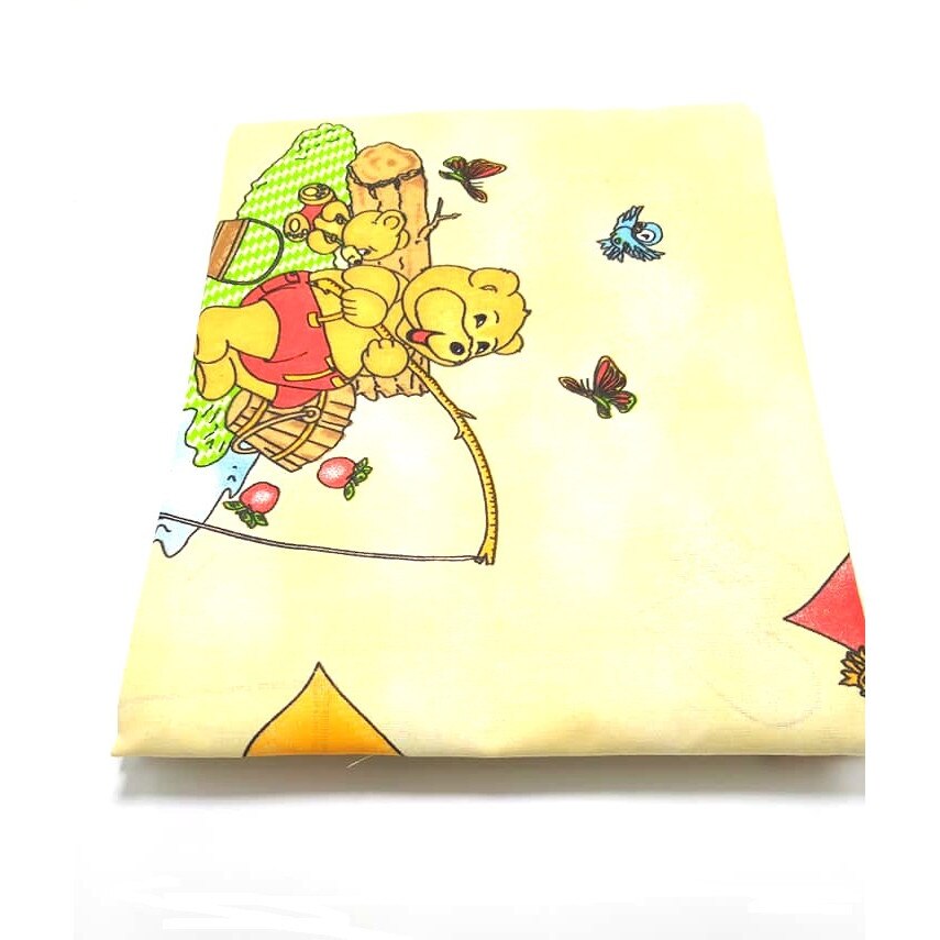 Set 3 piese lenjerie pat bebelusi, ursulet crem