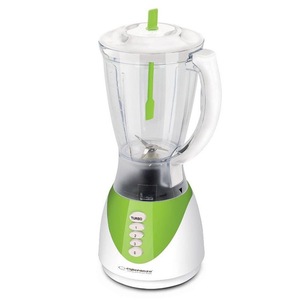 Blender Esperanza, 450W, 1.5L, 5 trepte, cutite otel inoxidabil, Alb/Verde