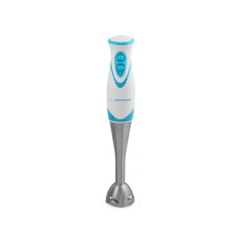 Blender vertical de mana Esperanza, 250W, 2 trepte, cutite otel inoxidabil, Alb/Albastru Blender vertical de mana Esperanza, 250W, 2 trepte, cutite otel inoxidabil, Alb/Albastru