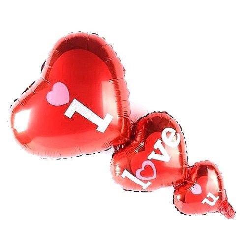 Balon Folie Inimioare, I Love You, Valentine's Day, 80 cm
