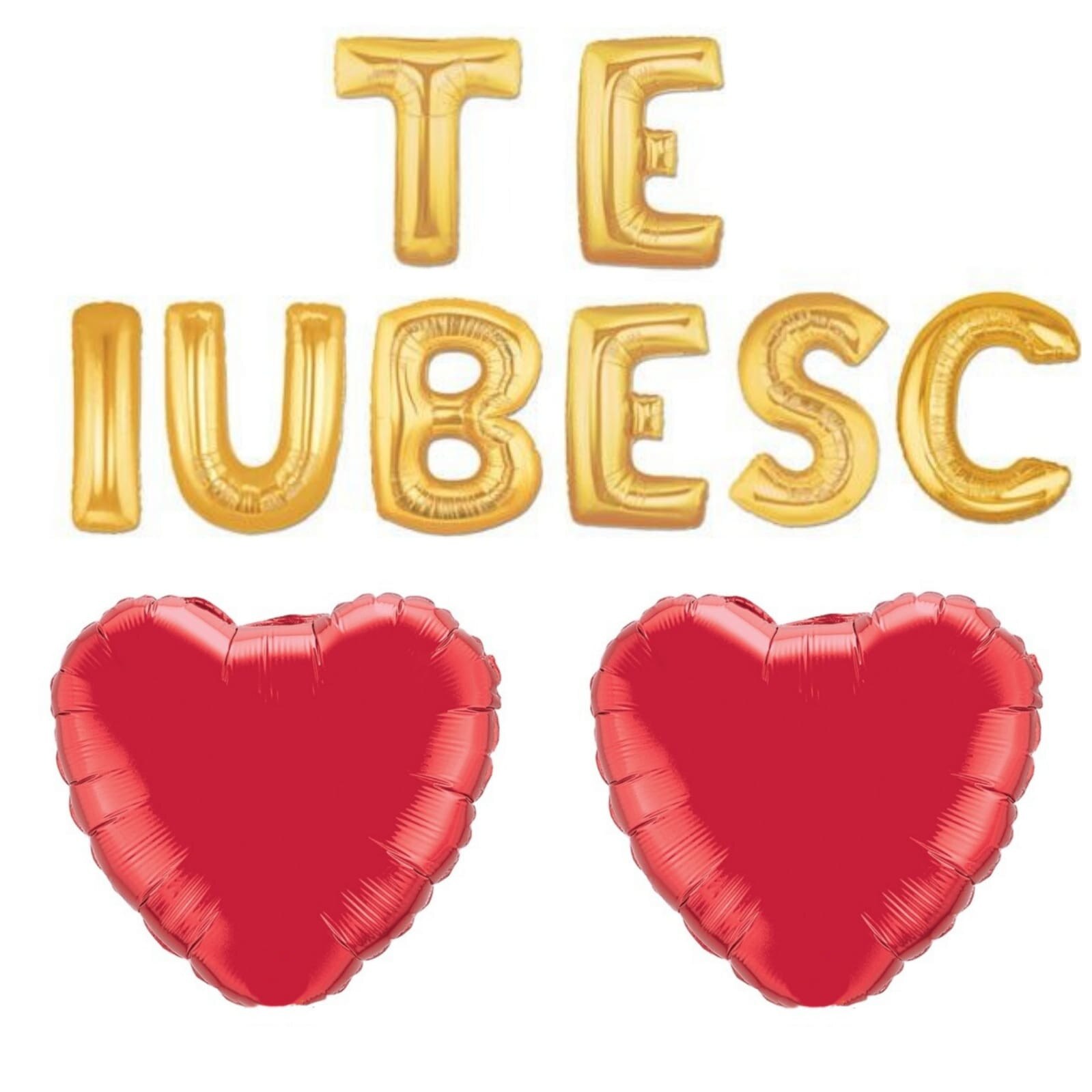 Set Baloane Te Iubesc, Auriu, 41 cm