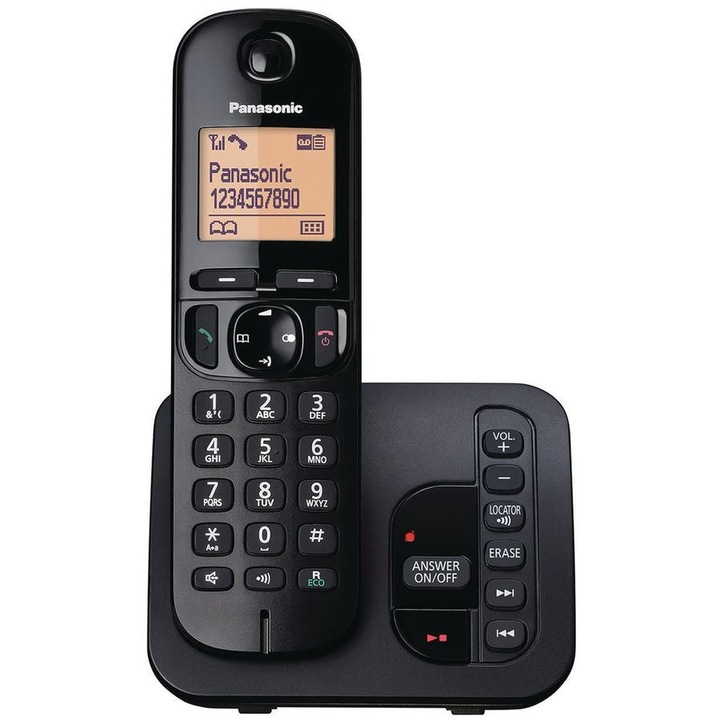 Telefon DECT Panasonic KX-TGC220FXB, negru