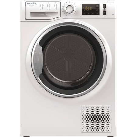 Uscator de rufe Hotpoint NT M11 82SKY EU, Pompa de caldura, 8 kg, Display Digital, Motor Inverter, Clasa A++, Alb