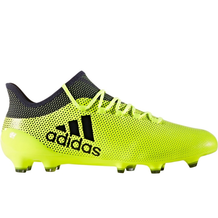 Ghete de fotbal copii Adidas X 17.1 FG Junior, Negru/Verde neon