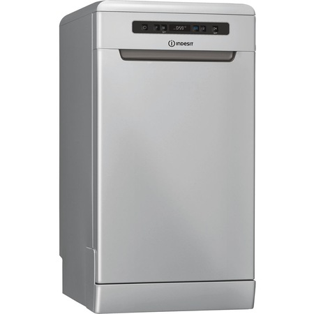 Masina de spalat vase Indesit DSFO3T224Z, 10 seturi, 9 programe, Push&Go, Clasa A++, 45 cm, Argintiu