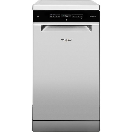 Masina de spalat vase Whirlpool WSFO3O23PFX, 10 seturi, 7 programe, 6th Sense, Power Clean, Clasa A++, 45 cm, Inox