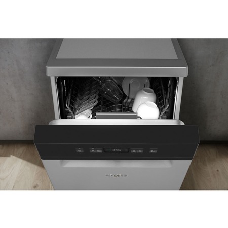 Masina de spalat vase Whirlpool WSFC 3M17 X, 10 seturi, 6 programe, Clasa A+, 6th Sense, 45 cm, Inox
