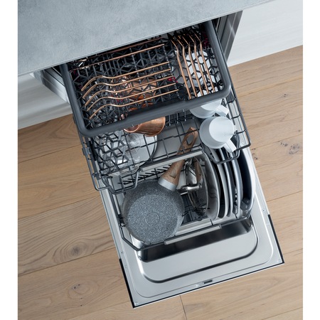 Masina de spalat vase incorporabila Whirlpool WSIP4O33PFE, 10 seturi, 9 programe, 6th Sense, Power Clean, Clasa A+++, 45 cm