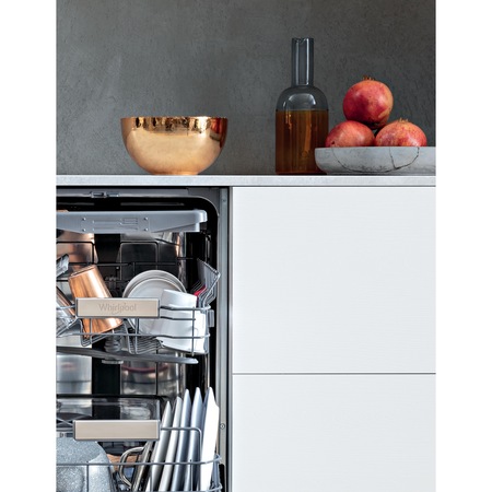 Masina de spalat vase incorporabila Whirlpool WSIP4O33PFE, 10 seturi, 9 programe, 6th Sense, Power Clean, Clasa A+++, 45 cm